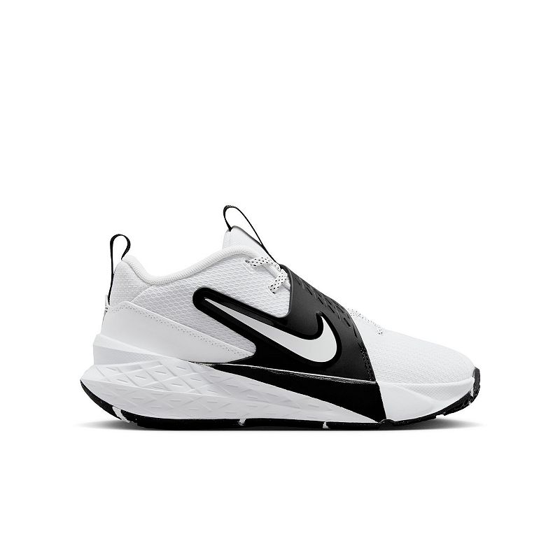 Nike Team Hustle D 12 Big Kids Basketball Shoes, Boy's, Size: 5, White Black