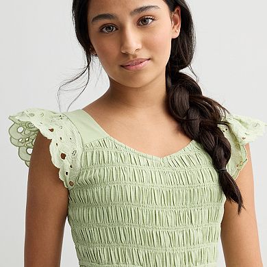 Girls 7-16 eyeshadow Scallop Sleeve Jumpsuit