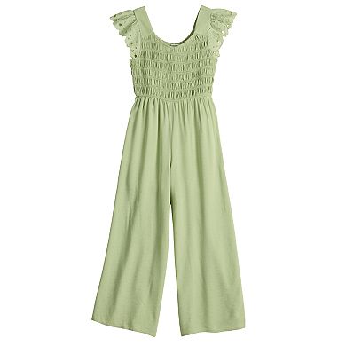 Girls 7-16 eyeshadow Scallop Sleeve Jumpsuit