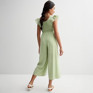 Girls 7-16 eyeshadow Scallop Sleeve Jumpsuit