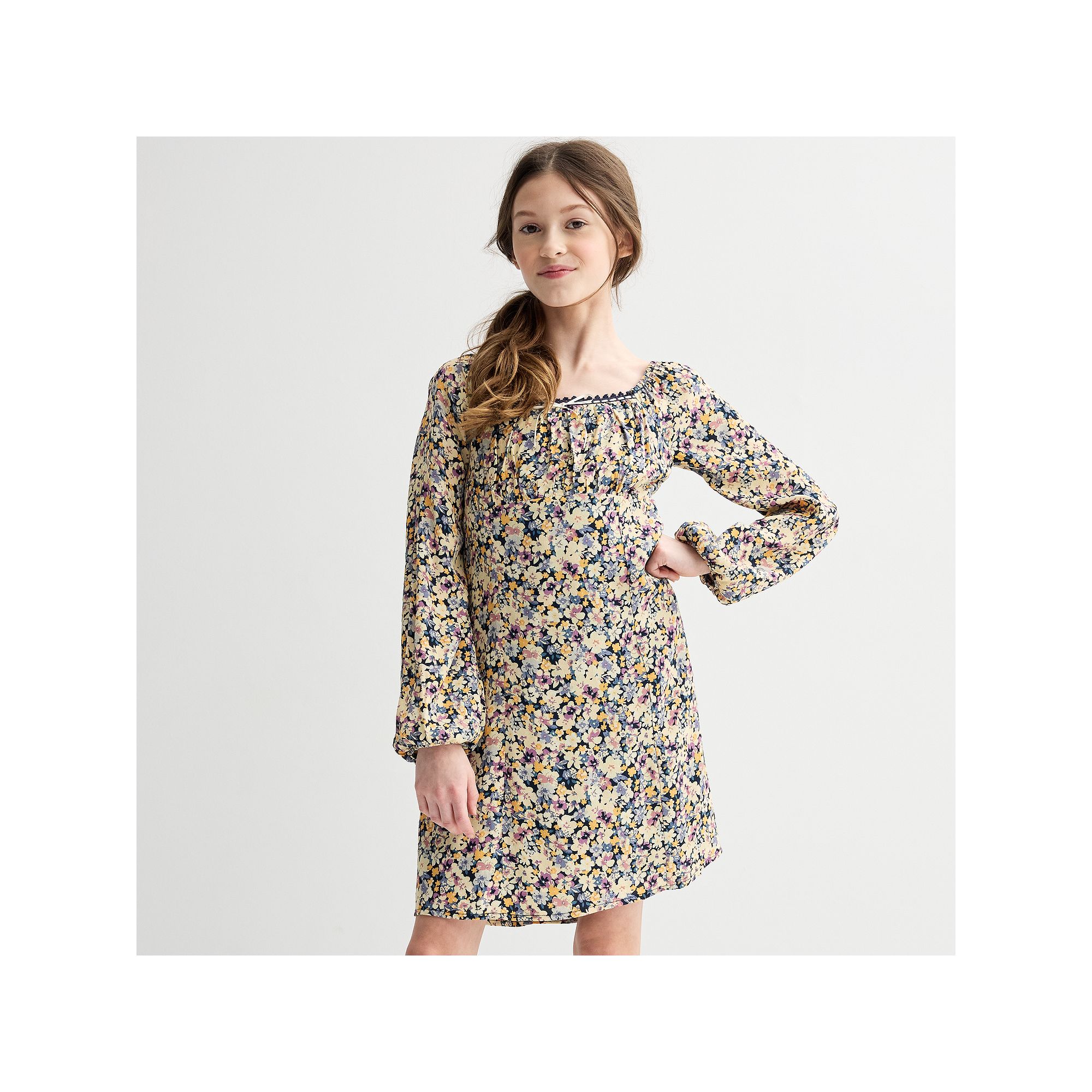 Girls 7-16 eyeshadow Ribbon Pull Through Dress, Girls, Size: Small, Blue