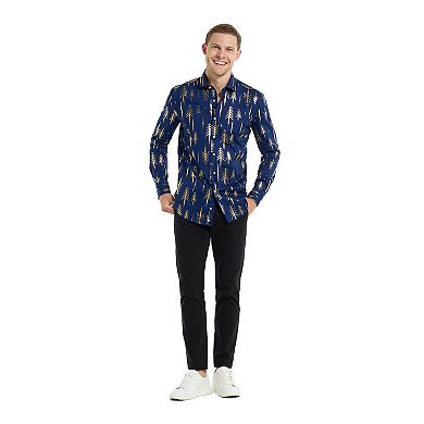 Men's OppoSuits Terrific Trees Slim-Fit Long Sleeve Button-Down Shirt