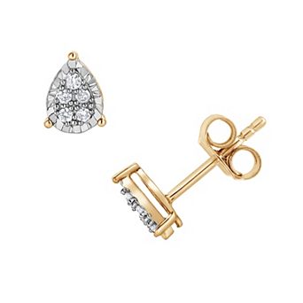 Diamond Brilliance 1/10 Carat T.W. Lab-Grown Diamond Teardrop Stud Earrings