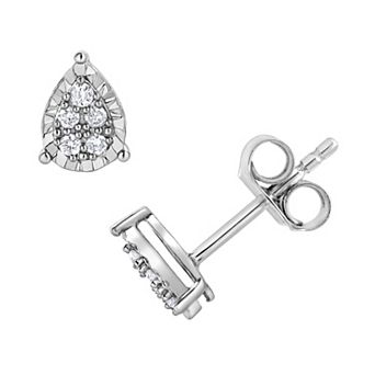 Diamond Brilliance 1/10 Carat T.W. Lab-Grown Diamond Teardrop Stud Earrings