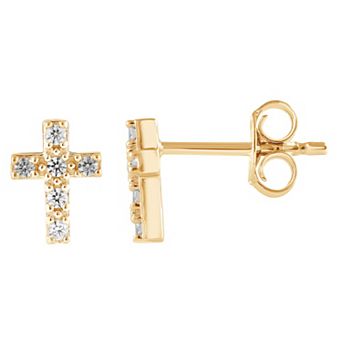 Diamond Brilliance 1/10 Carat T.W. Lab-Grown Diamond Cross Earrings