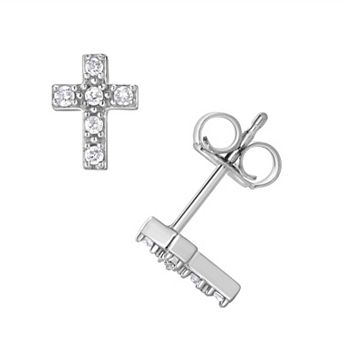 Diamond Brilliance 1/10 Carat T.W. Lab-Grown Diamond Cross Earrings
