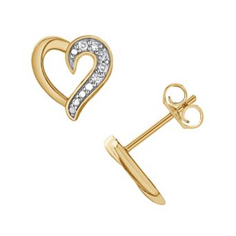 Diamond Brilliance 1/10 Carat T.W. Lab-Grown Diamond Heart Stud Earrings