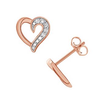 Diamond Brilliance 1/10 Carat T.W. Lab-Grown Diamond Heart Stud Earrings