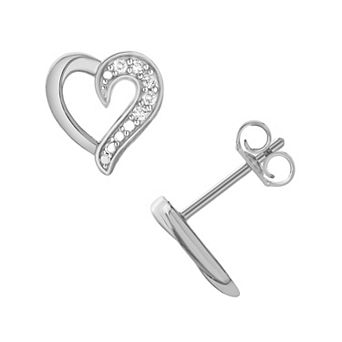 Diamond Brilliance 1/10 Carat T.W. Lab-Grown Diamond Heart Stud Earrings