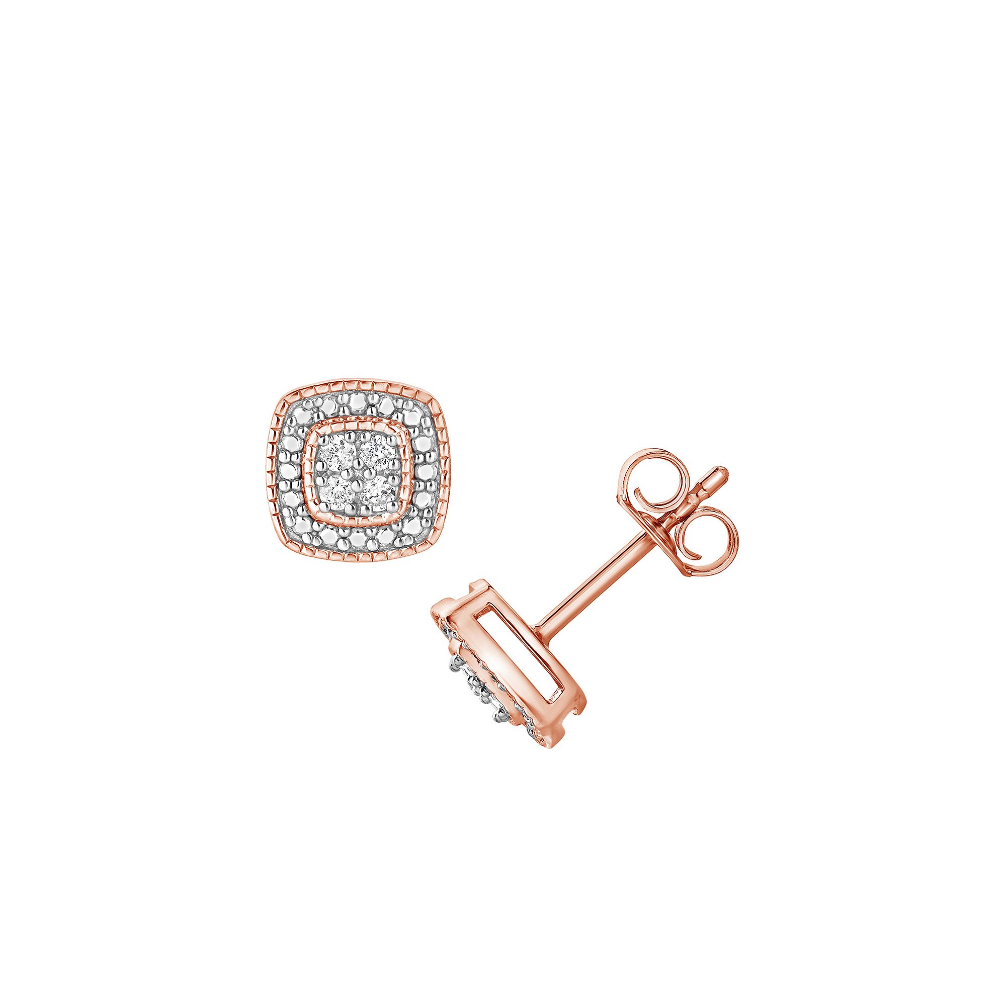 Diamond Brilliance 1/10 Carat T.W. Lab-Grown Diamond Square Stud Earrings, 