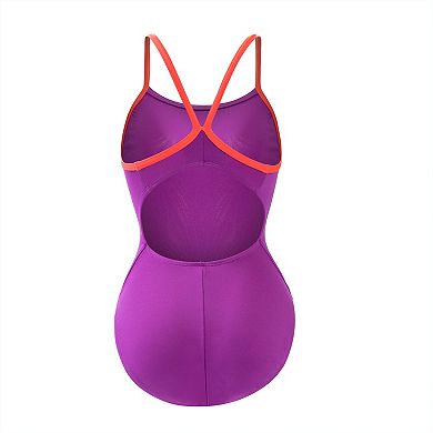 Women's Uglies Solid Purple V-Back One-Piece Swimsuit