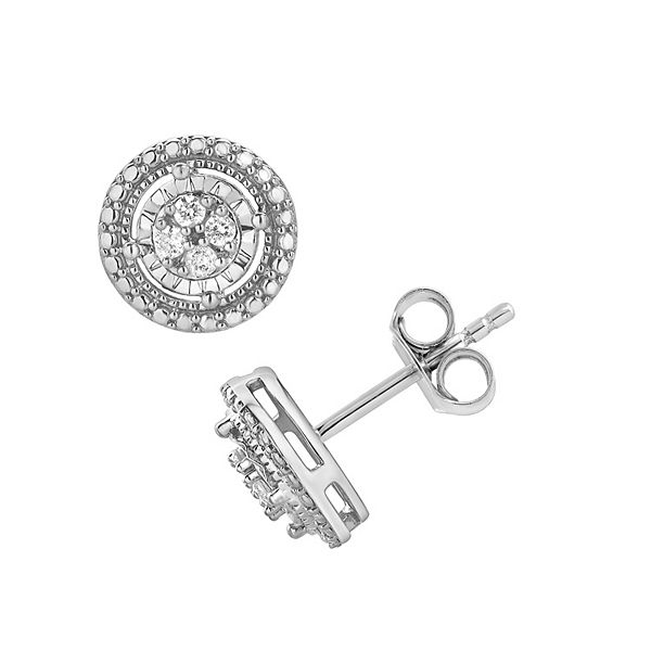 Diamond Brilliance 1/10 Carat T.W. Lab-Grown Diamond Stud Earrings - Silver Tone