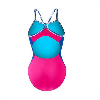 Women's Uglies Solid Colorblock V-Back One-Piece Swimsuit