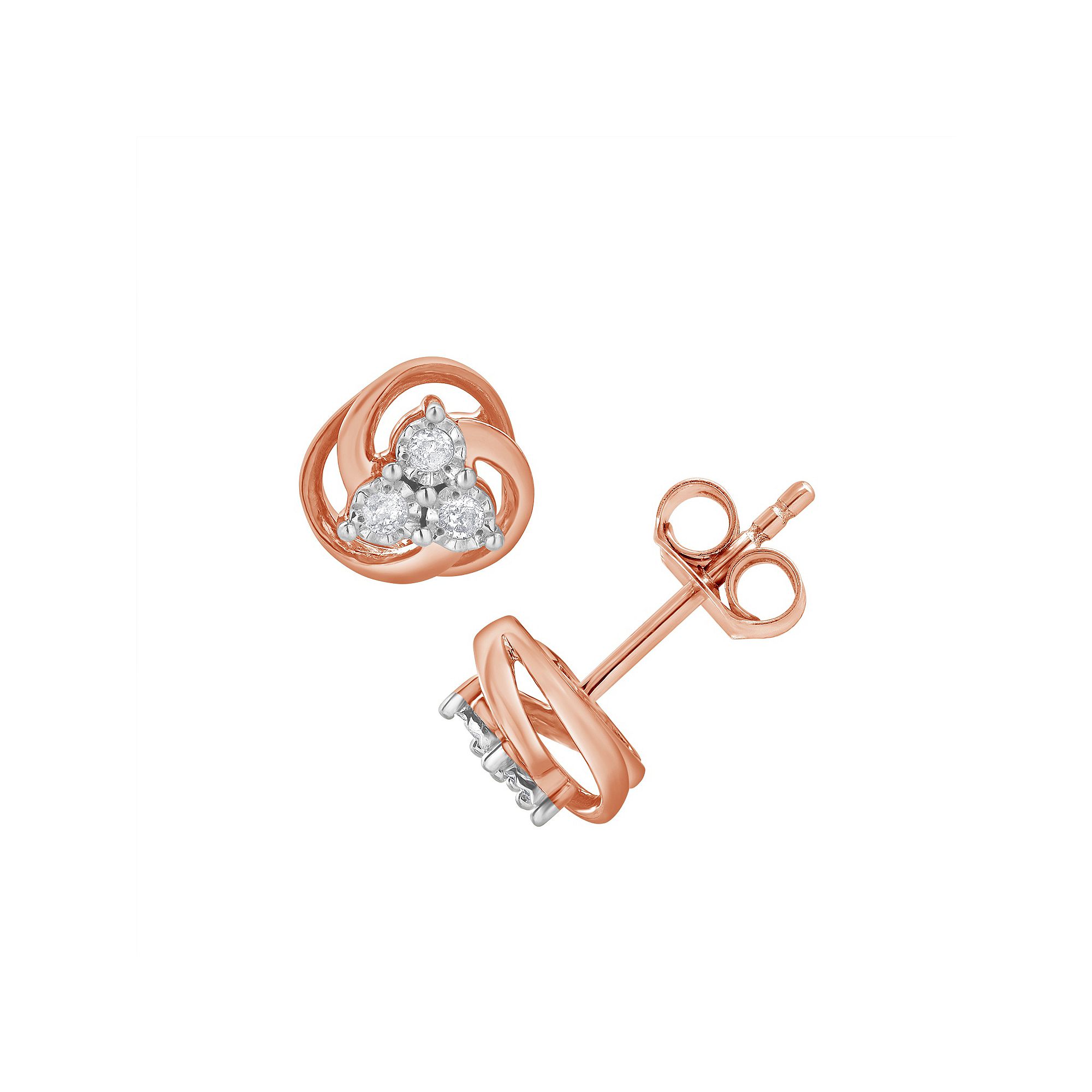 Diamond Brilliance 1/10 Carat T.W. Lab-Grown Diamond Trio Stud Earrings, Wo