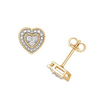 Diamond Brilliance 1/10 Carat T.W. Lab-Grown Diamond Heart Stud Earrings