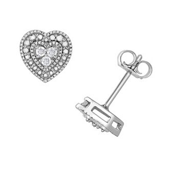 Diamond Brilliance 1/10 Carat T.W. Lab-Grown Diamond Heart Stud Earrings