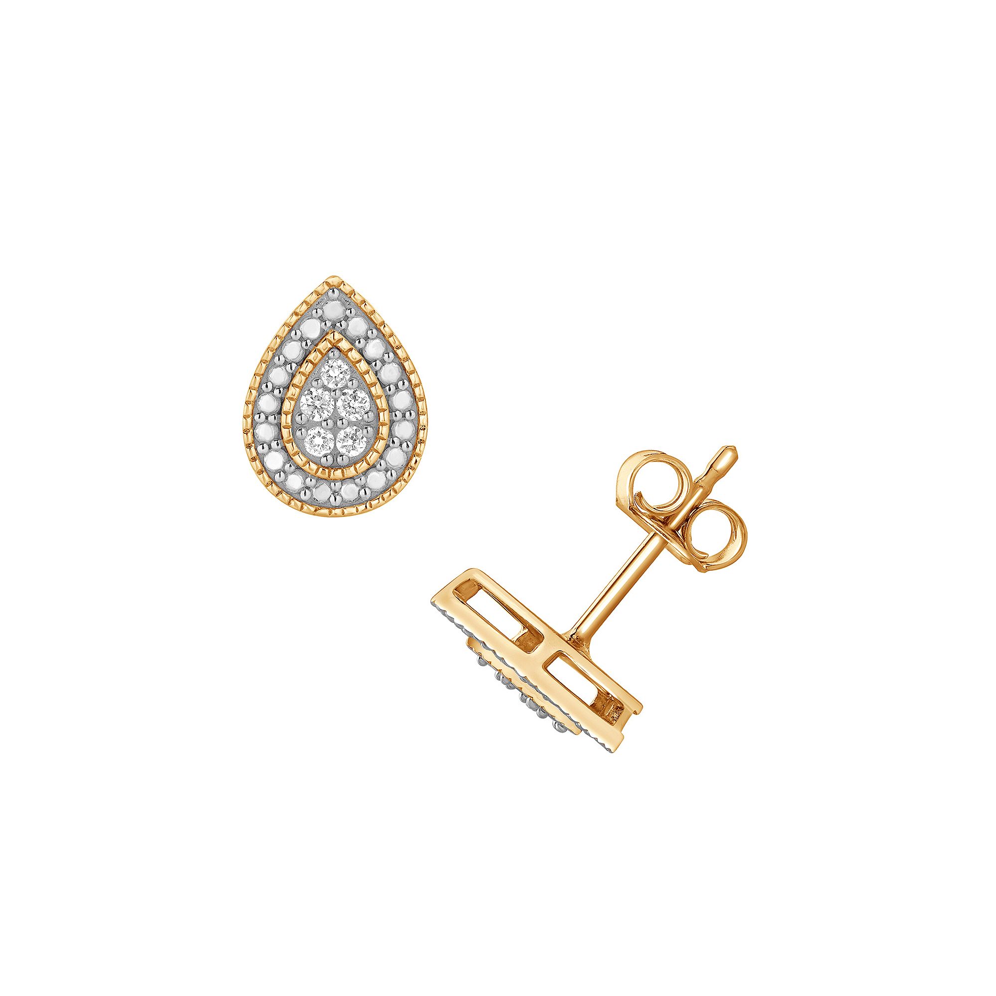 Diamond Brilliance 1/10 Carat T.W. Lab-Grown Diamond Teardrop Stud Earrings