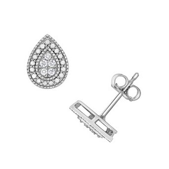 Diamond Brilliance 1/10 Carat T.W. Lab-Grown Diamond Teardrop Stud Earrings