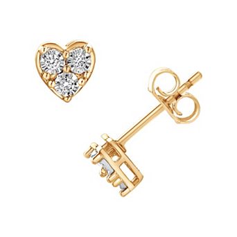 Diamond Brilliance 1/10 Carat T.W. Lab-Grown Diamond Heart Earrings