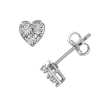 Diamond Brilliance 1/10 Carat T.W. Lab-Grown Diamond Heart Earrings