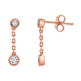 Diamond Brilliance Sterling Silver 1/10 Carat T.W. Lab-Grown Diamond Dangling Earrings