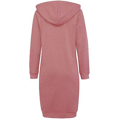 Haute Edition Women's Tunic Long Length Full Zip Hooded Sweatshirt Hoodie