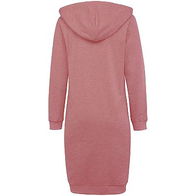 Haute Edition Women s Tunic Long Length Full Zip Hooded Sweatshirt Hoodie