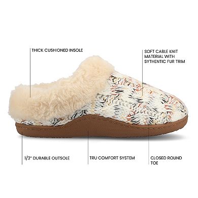 Journee Adiah Women's Cable Knit Clog Slippers