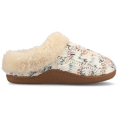 Journee Adiah Women's Cable Knit Clog Slippers
