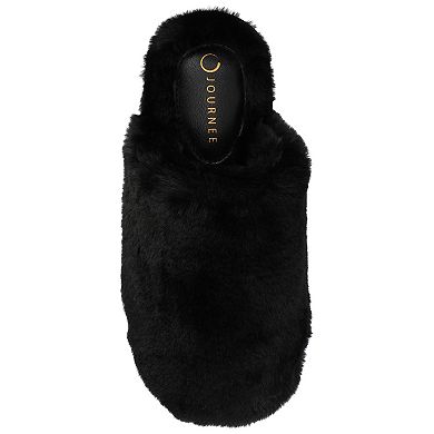 Journee Jayde Women's Plush Cushioned Scuff Slippers