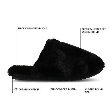 Journee Jayde Women's Plush Cushioned Scuff Slippers