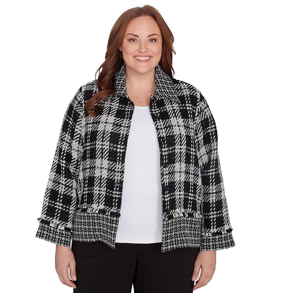 Plus Size Alfred Dunner Spliced Woven Jacket