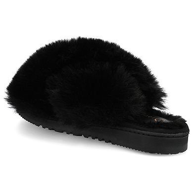 Journee Skylah Women's Crisscross Strap Cushioned Slippers