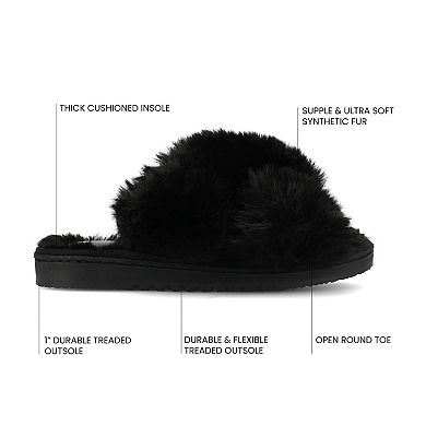 Journee Skylah Women's Crisscross Strap Cushioned Slippers