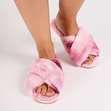 Journee Veedia Women's Crisscross Strap Cushioned Slippers
