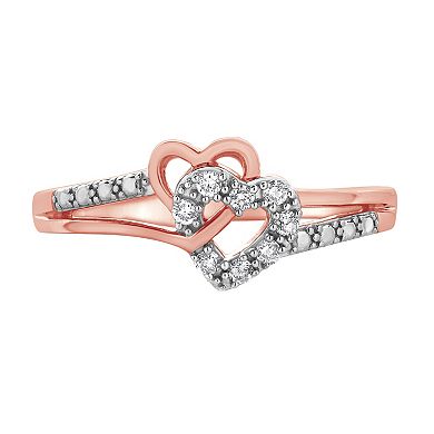 Diamond Brilliance 1/10 Carat T.W. Lab-Grown Diamond Double Heart Ring