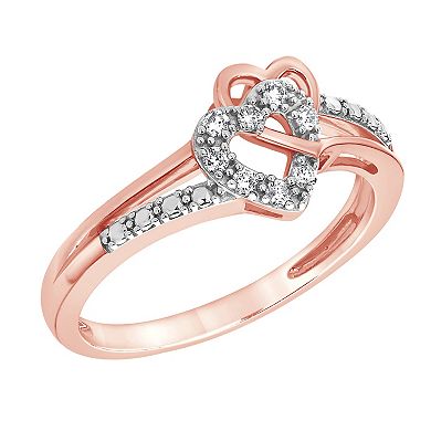 Diamond Brilliance 1/10 Carat T.W. Lab-Grown Diamond Double Heart Ring