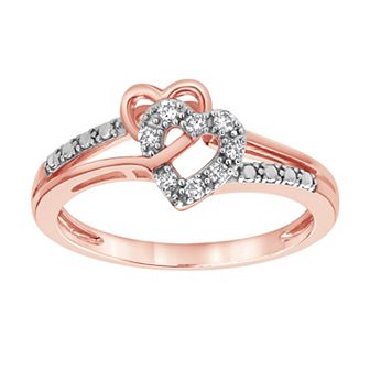 Diamond Brilliance 1/10 Carat T.W. Lab-Grown Diamond Double Heart Ring