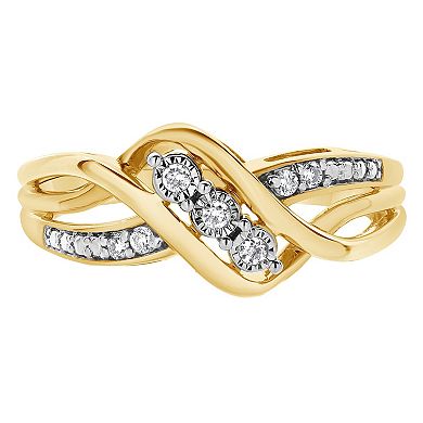 Diamond Brilliance 14k Rose Gold Over Silver 1/10 Carat T.W. Lab-Grown Diamond Fashion Ring