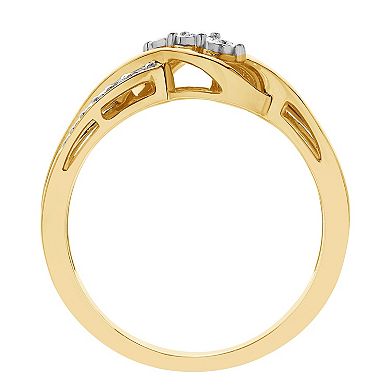 Diamond Brilliance 14k Rose Gold Over Silver 1/10 Carat T.W. Lab-Grown Diamond Fashion Ring