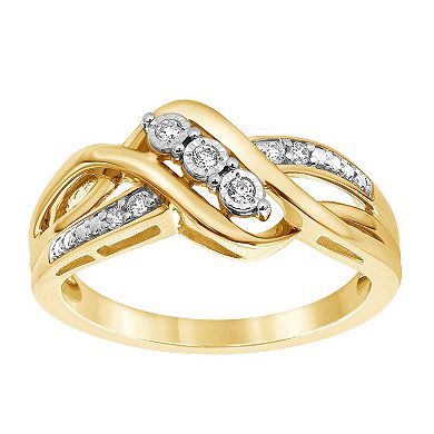 Diamond Brilliance 14k Rose Gold Over Silver 1/10 Carat T.W. Lab-Grown Diamond Fashion Ring