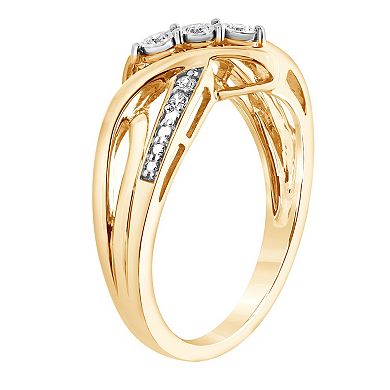 Diamond Brilliance 14k Rose Gold Over Silver 1/10 Carat T.W. Lab-Grown Diamond Fashion Ring