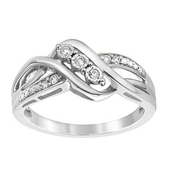 Diamond Brilliance Sterling Silver 1/10 Carat T.W. Lab-Grown Diamond Fashion Ring