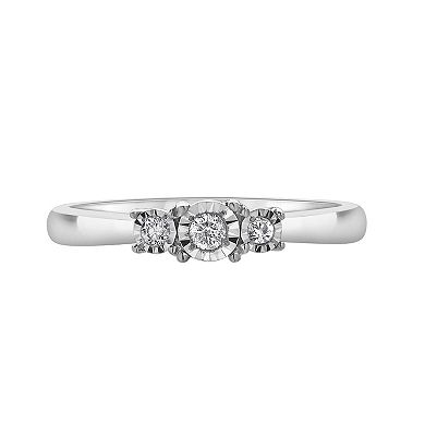Diamond Brilliance 1/10 Carat T.W. Lab-Grown Diamond Trio Fashion Ring