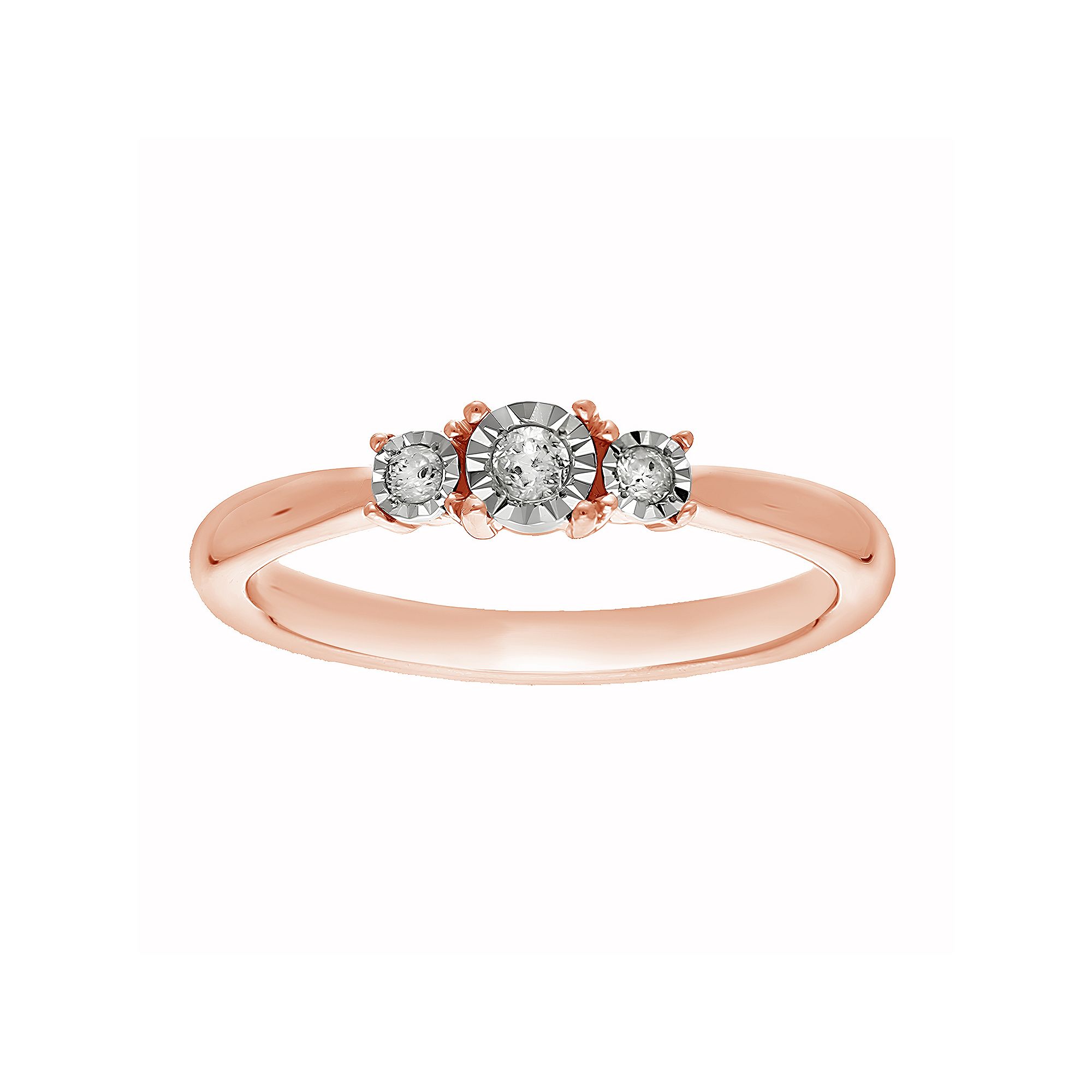 Diamond Brilliance 1/10 Carat T.W. Lab-Grown Diamond Trio Fashion Ring, Wom