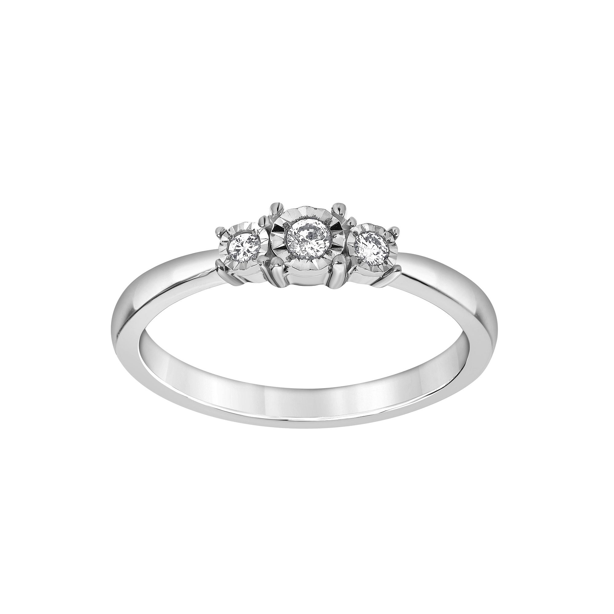 Diamond Brilliance 1/10 Carat T.W. Lab-Grown Diamond Trio Fashion Ring, Wom