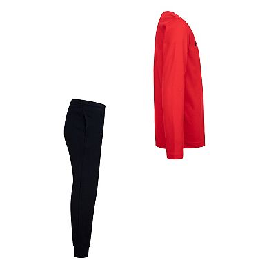 Boys 8-20 Nike 3BRAND by Russell Wilson Wordmark Long Sleeve T-shirt & Jogger Pants Fleece 2-Piece Set