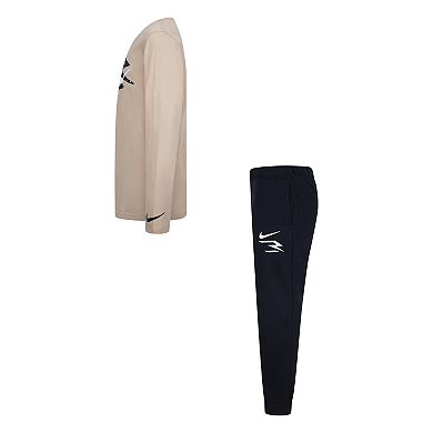Boys 8-20 Nike 3BRAND by Russell Wilson Long Sleeve T-shirt & Fleece Jogger Pants 2-Piece Set