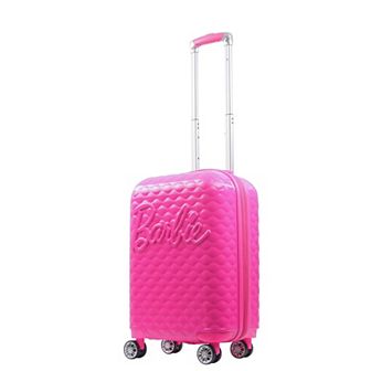 ful Mattel Barbie 3D Quilted 22.5 in Carry-On Hardside Spinner Luggage