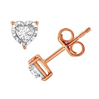 Diamond Brilliance 1/10 Carat T.W. Lab-Grown Diamond Heart Stud Earrings